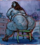 anthro beak bedroom big_butt biped breasts butt cellulite chair feathers female furniture huge_butt nude obese on_chair overweight overweight_female rear_view side_boob sitting sitting_on_chair solo straddling_chair dyna_soar jess_(character) avian bird columbid pigeon digital_media_(artwork) digital_painting_(artwork) full-length_portrait hi_res portrait sketch