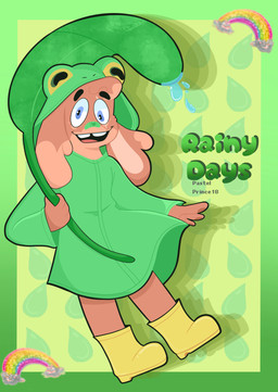 4_fingers anthro band-aid band-aid_on_face bandage bandage_on_face black_eyebrows blue_eyes boots brown_hair buckteeth clothed clothed_anthro clothed_male clothing coat derp_eyes eyebrow_through_hair eyebrows fingers floppy_ears footwear fur green_raincoat hair holding_leaf hood_up leaf light long_ears looking_at_viewer lop_ears male male_anthro multicolored_body multicolored_fur multicolored_hair on_one_leg open_mouth open_smile pattern_background raincoat red_tongue shoes simple_background smile smiling_at_viewer solo standing sticker tan_inner_ear teeth text tongue topwear translucent translucent_hair two_tone_body two_tone_fur two_tone_hair water yellow_boots yellow_clothing yellow_footwear pastelprince18 mario_bros mario_plus_rabbids_kingdom_battle nintendo raving_rabbids rayman_(series) ubisoft rabbid_luigi lagomorph mammal rabbid 2025 artist_name colored crossover digital_drawing_(artwork) digital_media_(artwork) english_description english_text full-length_portrait hi_res lighting portrait shaded