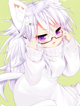 accessory clothing ear_tuft eyewear female glasses hair hair_accessory hairclip looking_at_viewer purple_eyes solo tuft white_hair mofuaki animal_humanoid cat_humanoid felid felid_humanoid feline feline_humanoid humanoid mammal mammal_humanoid 2015 icon