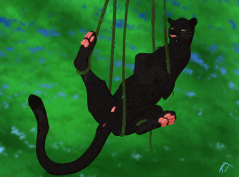 animal_genitalia animal_penis anus balls bdsm bedroom_eyes black_body black_fur feline_genitalia feline_penis feral fur genitals half-closed_eyes looking_at_viewer male markings melanistic narrowed_eyes pawpads penis seductive sheath smile smirk solo spots spotted_body tail kindatroy jumwo felid leopard mammal pantherine digital_media_(artwork) hi_res