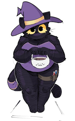 anthro belly black_body black_clothing black_ears black_fur black_hat black_headwear black_tail clothed clothed_anthro clothed_female clothing female fur furgonomic_hat furgonomic_headwear furgonomics hat headgear headwear holidays looking_at_viewer mouthless overweight overweight_anthro overweight_female purple_clothing purple_hat purple_headwear round_eyes solo tail thick_thighs thigh_strap trick-or-treating whiskers witch_hat yellow_sclera conditional_dnp sonokido halloween cosma_scamper_evans domestic_cat felid feline felis mammal 2025 digital_drawing_(artwork) digital_media_(artwork) english_description full-length_portrait portrait