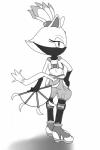 anthro butt cosplay female solo mortal_kombat sega sonic_the_hedgehog_(series) blaze_the_cat kitana mammal 2:3 absurd_res hi_res monochrome