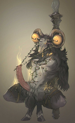 anthro ball_tuft balls bdsm big_balls big_penis black_body black_fur black_hair bondage bound chain_piercing corset_piercing crouching erection foreskin foreskin_piercing foreskin_play foreskin_pull frenum_ladder frenum_piercing frogtied fur genital_piercing genitals grey_balls grey_body grey_fur hair hands_behind_back hands_tied hands_tied_behind_back hooves horizontal_pupils humanoid_genitalia humanoid_penis ladder_piercing legs_tied linked_nipples linked_piercing male male_anthro multi_eye nipple_piercing nipple_ring nipples penis penis_piercing piercing piercing_bondage prince_albert_piercing pupils ring_piercing solo surface_piercing tuft vein veiny_penis yellow_eyes creepy_gun elden_ring elden_ring_nightreign fromsoftware libra_creature_of_night bovid caprine caprine_demon demon goat_demon mammal absurd_res hi_res