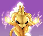 abs anthro areola areola_slip big_breasts big_muscles bikini bluezgooz breasts canid canine clothing female hi_res huge_breasts huge_muscles mammal muscular muscular_anthro muscular_female ranga_(ramudey) solo swimwear