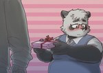 anthro black_nose blush clothing duo eyewear gift glasses holidays humanoid_hands kemono male necktie overweight overweight_male shirt solo_focus topwear white_body pinoren valentine's_day vtuber sasayama_akira bear giant_panda mammal 2022 hi_res