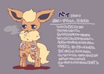 ambiguous_gender anthro bandage bei_(pyonko) blood blood_from_wound bodily_fluids cutting_self digital_media_(artwork) eeveelution flareon full-length_portrait generation_1_pokemon gore japanese_text mentally_troubled_eeveelutions nintendo pokemon pokemon_(species) portrait pyonko scar self-harm self-harm_scars simple_background slit_wrist smoking solo standing text translated wounded