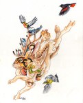 ambiguous_gender antlers black_body black_eyes black_feathers blue_body blue_feathers claws feathered_wings feathers feral flying fur green_eyes grey_body grey_feathers group horn jumping male orange_body orange_feathers orange_fur red_body red_feathers simple_background tan_body tan_feathers tan_fur white_background white_body white_feathers wings yellow_body yellow_feathers heather_bruton american_redstart avian bird black-throated_blue_warbler blackburnian_warbler cerulean_warbler chestnut-sided_warbler jackalope lagomorph magnolia_warbler mammal new_world_warbler oscine passerine warbler 2025 acrylic_painting_(artwork) colored_pencil_(artwork) marker_(artwork) painting_(artwork) traditional_media_(artwork) traditional_painting_(artwork)