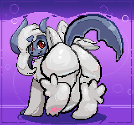 balls big_balls big_butt butt feral genitals male solo walking wings marymory nintendo pokemon alex_(ah095) absol generation_3_pokemon pokemon_(species) animated digital_media_(artwork) hi_res pixel_(artwork) pixel_animation
