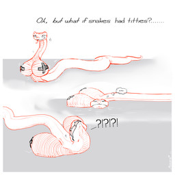 big_breasts breast_rest breast_squish breasts busty_feral ellipsis female feral forked_tongue huge_breasts humor interrobang legless multiple_poses nipple_outline nipple_tape non-mammal_breasts open_mouth pasties pose pupils slit_pupils solo squish tape text thought_bubble tongue tongue_out missaria reptile scalie snake 1:1 2018 absurd_res english_text hi_res