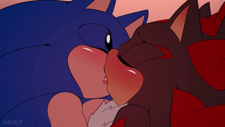 anthro anthro_on_anthro black_body blue_body blush duo eyes_closed french_kissing fur kissing male male/male multicolored_body open_mouth red_body tan_body tongue tongue_out two_tone_body white_body white_fur krazyelf sega sonic_the_hedgehog_(series) shadow_the_hedgehog sonic_the_hedgehog eulipotyphlan hedgehog mammal 16:9 2025 animated no_sound short_playtime video widescreen
