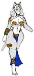 anthro big_breasts bottomwear breasts clothing curvy_anthro curvy_female curvy_figure curvy_humanoid dancer_outfit female gem hair jewelry loincloth metal pasties solo wide_hips ludaca pashira_(ludaca) felid feline mammal hi_res sketch