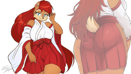 anthro big_breasts biped blue_eyes bottomwear breasts brown_body butt butt_focus clothing colored_nails eyebrows eyelashes female hair huge_breasts lidded_eyes long_hair nails red_hair short_tail skirt solo tail thick_thighs wide_hips azul35art archie_comics sega sonic_the_hedgehog_(archie) sonic_the_hedgehog_(comics) sonic_the_hedgehog_(series) sally_acorn ground_squirrel mammal rodent sciurid 16:9 2025 absurd_res digital_drawing_(artwork) digital_media_(artwork) hi_res signature widescreen