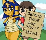 animal_crossing ankha bandage cat english_text feline female human male mammal nintendo sign text video_games
Rating: Safe
Score: 0
User: Juni221
Date: March 06, 2014