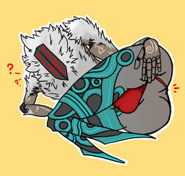 big_butt blue_legs bulge butt clothing clothing_pull detailed_bulge doll featureless_crotch fur grey_body grey_fur male markings mask multicolored_body not_furry presenting presenting_hindquarters question_mark red_clothing red_thong red_underwear simple_background solo thong transformation underwear white_body white_fur wood crimsontyd clair_obscur_expedition_33 monoco animate_inanimate gestral humanoid living_doll luster_(expedition_33) absurd_res hi_res