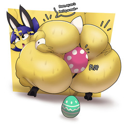 anthro anus big_butt bunny_costume butt clothing costume easter_egg egg female holidays huge_butt solo spread_anus spreading thick_thighs yellow_body crowundeadcat animal_crossing easter nintendo ankha_(animal_crossing) domestic_cat felid feline felis mammal hi_res