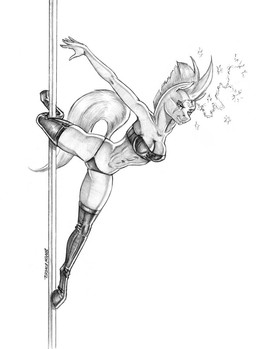 anthro anthrofied boots bra breasts broken_horn cleavage clothed clothing dancing eye_scar facial_scar female footwear horn leather leather_boots leather_bra leather_clothing leather_footwear leather_topwear leather_underwear legwear looking_at_viewer muscular muscular_anthro muscular_female panties pole pole_dancing scar shoes simple_background solo spread_legs spreading stripper_pole thigh_boots thigh_highs thong topwear underwear white_background baron_engel friendship_is_magic hasbro my_little_pony my_little_pony:_the_movie_(2017) mythology tempest_shadow_(mlp) equid equine mammal mythological_creature mythological_equine unicorn graphite_(artwork) greyscale hi_res monochrome traditional_media_(artwork)