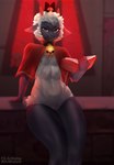 andromorph anthro bell clothing collar genitals intersex legwear male pussy solo thick_thighs thigh_highs wide_hips ariwalter cult_of_the_lamb massive_monster_(studio) lamb_(cult_of_the_lamb) red_crown_(cult_of_the_lamb) bovid caprine mammal sheep hi_res