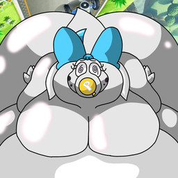 air_inflation anthro belly belly_expansion big_belly big_breasts big_butt body_inflation breasts butt butt_expansion expansion female glistening glistening_body huge_belly huge_breasts huge_butt hyper hyper_belly hyper_butt hyper_inflation immobile inflation power_balloon solo skyhighbaa mario_bros nintendo birdo_(character) birdo 1:1 2025 hi_res