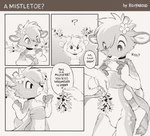 accessory ambiguous_gender anthro clothed clothing dialogue flower flower_in_hair fur hair hair_accessory horn mistletoe multicolored_body multicolored_fur pantsless partially_clothed plant solo text young koiyaroid koiyaroid_(character) deer mammal comic english_text