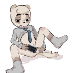 anthro anus anus_only bottomless cellphone clothed clothing electronics footwear fur half-closed_eyes male narrowed_eyes necktie open_mouth phone presenting presenting_anus simple_background socks solo tail tan_body tan_fur white_background rusjerry aggretsuko sanrio anai_(aggretsuko) badger japanese_badger mammal meles mustelid musteline 1:1 hi_res