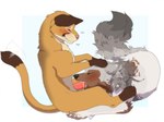 animal_genitalia animal_penis balls blush bodily_fluids claws clenched_teeth cum cum_in_mouth cum_inside duo erection eyes_closed feline_genitalia feline_penis fellatio feral feral_on_feral feral_penetrated feral_penetrating feral_penetrating_feral fluffy fluffy_tail forced forced_oral fur genital_fluids genitals grey_body grey_fur growling lying male male/male moan on_front oral paws penetration penile penile_spines penis penis_in_mouth quadruped sex sheath simple_background sitting sound_effects tail tail_motion tailwag tan_body tan_fur teeth vowelless vowelless_sound_effect psychobatsu skan_drake canid canine canis cougar felid feline mammal wolf full-length_portrait hi_res portrait