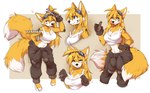 2_tails anthro bangs barefoot big_breasts big_ears big_tail biped blue_eyes breast_tuft breasts bust_portrait canid canine cleavage clothed clothing conditional_dnp coveralls crop_top cropped_tank_top crossgender curvy_figure digital_media_(artwork) eyewear eyewear_on_head feet female fluffy fluffy_tail fox full-length_portrait fur gesture gloves goggles goggles_on_head grease_stains guide_lines hair hand_gesture hand_on_hip handwear heart_symbol holding_object hourglass_figure long_hair looking_at_viewer mammal mechanic miles_prower mtf_crossgender multi_tail multicolored_body multicolored_fur multiple_poses navel one_eye_closed overalls portrait pose scales sega shirt simple_background sketch sketch_page smile solo sonic_the_hedgehog_(series) tail tank_top teranen thumbs_up tomboy tongue tongue_out tools topwear two_tone_body two_tone_fur welding_coveralls white_body white_fur white_scales wide_hips wrench yellow_body yellow_fur