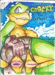 anthro anus breasts female genitals green_body non-mammal_breasts pussy solo mcdave19 sydney_swamp_(vimhomeless) crocodile crocodilian reptile scalie absurd_res hi_res traditional_media_(artwork)