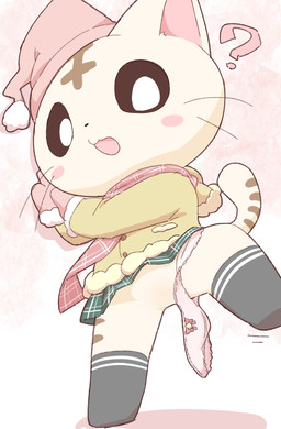 anthro black_eyes blush bottomwear bow_panties bow_underwear clothed clothing featureless_crotch female footwear fur gloves gusset handwear hat headgear headwear loli nude null open_mouth panties pink_body pink_clothing pink_panties pink_underwear question_mark scarf simple_background skirt socks solo spread_legs spreading tail topwear underwear upskirt white_eyes young young_anthro young_female hiyori_(artist) domestic_cat felid feline felis mammal digital_media_(artwork) hi_res