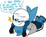 alternate_universe bone male not_furry one_eye_closed skeleton solo text wink lizheru underswap undertale undertale_(series) sans_(underswap) sans_(undertale) animated_skeleton undead english_text