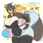 1:1 absurd_res ailurid anuki armwear beck_love big_breasts breasts cleavage clothed clothing egg eyewear female fur glasses hair hi_res huge_breasts legwear mammal overweight red_panda scarf solo thick_thighs thigh_highs wide_hips