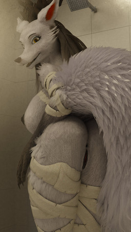 2_horns anthro antlers anus areola bandage bandaged_arm bathing big_breasts black_anus black_areola black_arms black_hair black_nipples black_vulva breasts butt claws female fluffy fluffy_tail fur genitals gloves_(marking) hair horn inside long_hair looking_at_viewer markings nipples rear_view shower showering smile smiling_at_viewer solo tail thick_thighs tile tile_wall vulva wall_(structure) white_body white_fur yellow_eyes mrs_dexie furromantic_(modeler) bloodborne fromsoftware mythology sony_corporation sony_interactive_entertainment vicar_amelia beast_(bloodborne) canid canine mammal mythological_canine mythological_creature werecanid werecanine werecreature werewolf 2024 3d_(artwork) 9:16 absurd_res digital_media_(artwork) hi_res