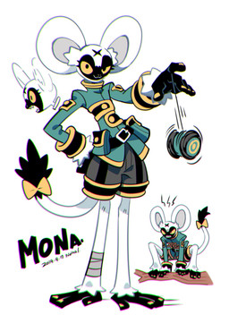accessory anthro bandage barefoot clothed clothing feet female furgonomics prehensile_feet ribbons solo tail tail_accessory tail_ribbon toes yo-yo nelnal mona_(nelnal) haplorhine mammal monkey primate 2019 absurd_res hi_res