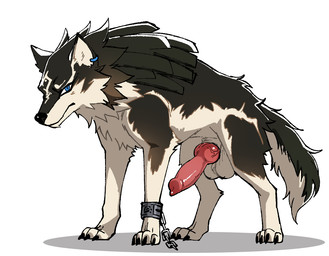 animal_genitalia animal_penis balls blue_eyes brown_body brown_fur canine_genitalia canine_penis claws countershade_face countershade_fur countershade_tail countershade_torso countershading cuff_(restraint) digitigrade ear_piercing ear_ring erection feral finger_claws fur genitals knot knotted_penis looking_at_viewer male male_feral mouth_closed paws penis piercing presenting presenting_penis quadruped restraints ring_piercing shackles shadow simple_background solo tail toe_claws vein veiny_penis white_background white_body white_fur fogatdusk nintendo the_legend_of_zelda link_(wolf_form) canid canine canis mammal wolf shaded
