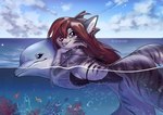 anthro breasts bubble clothing cloud coral_reef ear_piercing ear_ring female fur one-piece_swimsuit outside piercing ring_piercing sea seascape sky solo swimming swimsuit_only swimwear underwater underwater_scenery water wet wet_body wet_fur tlt_echelon avora_kuma anthozoan cetacean cnidarian coral dolphin domestic_cat felid feline felis fish mammal marine oceanic_dolphin pantherine tiger toothed_whale hi_res