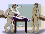 alex.fetter anal anthro bodily_fluids brother_(lore) cum cum_in_ass cum_in_mouth cum_inside fellatio furniture generation_3_pokemon genital_fluids genitals group legs_up linoone lying male male/male nintendo on_back oral overweight overweight_male penile penis pokemon pokemon_(species) sergal sex sibling_(lore) spitroast standing table tail tail_tuft trio tuft