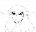 anthro black_and_white bovid caprine domestic_sheep female hi_res hladilnik jane_doe_(hladilnik) mammal monochrome nude sheep solo