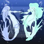 anthro duo female male male/female romantic romantic_couple split_form laudrawin mammal marine merfolk siren sirenian triton 1:1 hi_res