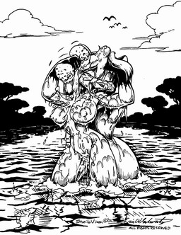 anthro bath bathing bedroom_eyes duo female feral fluffy fluffy_tail fur hair lake legs_in_water long_hair looking_at_another narrowed_eyes naturally_censored nipple_tuft outside partially_submerged peeping seductive solo_focus submerged_legs tail tuft water wet wet_body wet_fur eric_schwartz sheila_vixen aquatic canid canine fish fox mammal 2001 black_and_white monochrome pen_(artwork) traditional_media_(artwork)