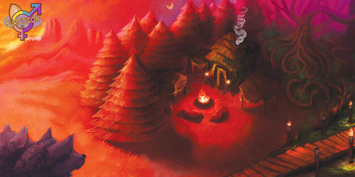 ambiguous_gender anthro bird's-eye_view camp campfire chimney detailed_background feral fire forest group high-angle_view moon outside pier plant scenery seaside silhouette smoke sunset torch tree water wood fishyboner furoticon tribes_of_tanglebrook conifer canid canine canis mammal wolf 2012 colorful_theme