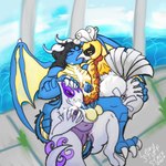 2_penises animal_genitalia animal_penis anthro balls beak blue_body blue_penis bodily_fluids breast_grab breasts cum cum_in_mouth cum_inside cum_on_chest cum_on_penis diphallism ejaculation erection eyes_closed feathered_wings feathers fellatio female fingering genital_fluids genitals grass hair hand_on_breast hand_on_butt hand_on_head handjob holding_breast horn kissing making_out male male/female male_penetrating multi_genitalia multi_penis nipple_piercing nipples nude oral oral_penetration orgasm penetration penile penis piercing pillar plant pussy pussy_ejaculation sea sex sky stone_floor tail tail_feathers tail_fetish tail_insertion tail_play text vaginal vaginal_fingering vaginal_fluids water white_body wings lewdstuffstack mythology nintendo pokemon draykan_(character) avian bird dragon generation_2_pokemon ho-oh legendary_pokemon lugia mythological_avian mythological_bird mythological_creature mythological_firebird mythological_scalie pokemon_(species) scalie shiny_pokemon 1:1 2023 absurd_res digital_media_(artwork) hi_res
