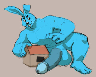 big_penis bodily_fluids genital_fluids genitals huge_penis humanoid_genitalia humanoid_penis hyper hyper_genitalia hyper_penis leaking_precum macro male penis plushie precum douglas_kim monica's_gang samson_(monica's_gang) lagomorph leporid mammal rabbit hi_res