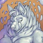 anthro big_breasts breasts female fur grey_body grey_fur licking licking_lips licking_own_lips liquid_metal metal metallic metallic_body one_eye_closed profile self_lick simple_background solo tongue tongue_out wink keglunek silverfang_the_steel_wolf canid canine canis goo_creature mammal wolf 1:1 icon