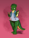 anthro barefoot blue_eyes bottomless bottomless_female clothed clothing feet female solo statx015 dinosaurs_(series) charlene_sinclair ceratopsian dinosaur ornithischian prehistoric_species protoceratops reptile scalie 2021 absurd_res hi_res unavailable_at_source