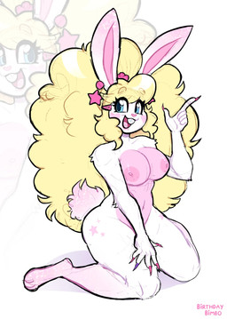 accessory anthro areola blonde_hair blowup_background blue_eyes blush breasts buckteeth colored_nails countershade_breasts countershade_torso countershading female female_anthro fur hair hair_accessory hairclip heart_symbol kneeling long_hair markings nails nipples nude nude_anthro nude_female open_mouth open_smile pink_areola pink_body pink_countershading pink_fur pink_nipples simple_background smile solo star_(marking) tail teeth text white_background white_body white_fur shyshyoctavia cupcake_(shyshyoctavia) lagomorph leporid mammal rabbit 2025 artist_name colored_sketch hi_res sketch