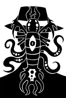 4_tentacles ambiguous_gender clothing duo feral feral_focus hat headgear headwear larger_ambiguous larger_human mandibles membrane_(anatomy) membranous_wings multi_eye pupils rear_view silhouette simple_background size_difference slit_pupils smaller_ambiguous smaller_feral solo_focus tentacles white_background wings sunnyclockwork scp_foundation scp-536-j aquatic arthropod crustacean decapod human malacostracan mammal monster unknown_species 2015 black_and_white digital_drawing_(artwork) digital_media_(artwork) hi_res monochrome