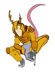 anthro antlers armor astronaut clothing fur genitals grappling_hook grey_body grey_fur headgear helmet horn horned_helmet male penis solo spacesuit yellow_clothing sigmand weltraum_rausch_(sigmand) mammal murid murine rat rodent colored digital_drawing_(artwork) digital_media_(artwork) hi_res