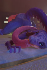 anal anal_penetration anthro ass_up autopenetration bed bedroom blue_body blue_scales bodily_fluids eyelashes female furniture long_tongue lying masturbation moan multicolored_body multicolored_scales nude on_bed on_front oral oral_penetration penetration scales sex solo sound_effects summoning tentacles tongue tongue_out tonguejob vaginal vaginal_penetration kinkyskinky aeres_(kinkyskinky) hybrid reptile scalie snake 2025 3d_(artwork) 3d_animation animated digital_media_(artwork) hi_res loop short_playtime sound webm