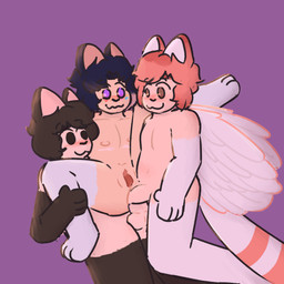 anal anal_penetration butt cupid_(spatey) double_anal double_penetration feathered_wings feathers freckles genitals group group_sex male male/male mastectomy_scar milo_(spatey) penetration penis pi_(spatey) scar sex threesome trio vulva wings spatey animal_humanoid cat_humanoid felid felid_humanoid feline feline_humanoid humanoid mammal mammal_humanoid 1:1 hi_res nonbinary_(lore) trans_(lore) trans_man_(lore)