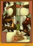 2012 anal anthro anus balls bodily_fluids bonk bottomless breasts brown_body brown_fur brown_hair close-up clothed clothing comic digital_media_(artwork) duo erection female fur genitals green_eyes hair hi_res humanoid_genitalia humanoid_penis ian_(gothicskunk) looking_at_viewer male male/female mammal mephitid nipples one_eye_closed oral penis penis_base pigtails pussy rimming saliva saliva_string sex skunk smile spreading spread_pussy
