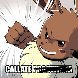 4_fingers anthro blush blush_lines brown_body brown_fur brown_nose cheek_tuft dialogue ear_tuft facial_tuft fingers fist fur hair long_ears looking_at_viewer male motion_lines muscular neck_tuft punch shitpost short_hair simple_background smile solo talking_to_viewer tan_body tan_fur text tuft white_background jisito dragon_ball dragon_ball_z nintendo pokemon inti_(jisito) eevee generation_1_pokemon pokemon_(species) 1:1 colored hi_res meme shaded spanish_text translated